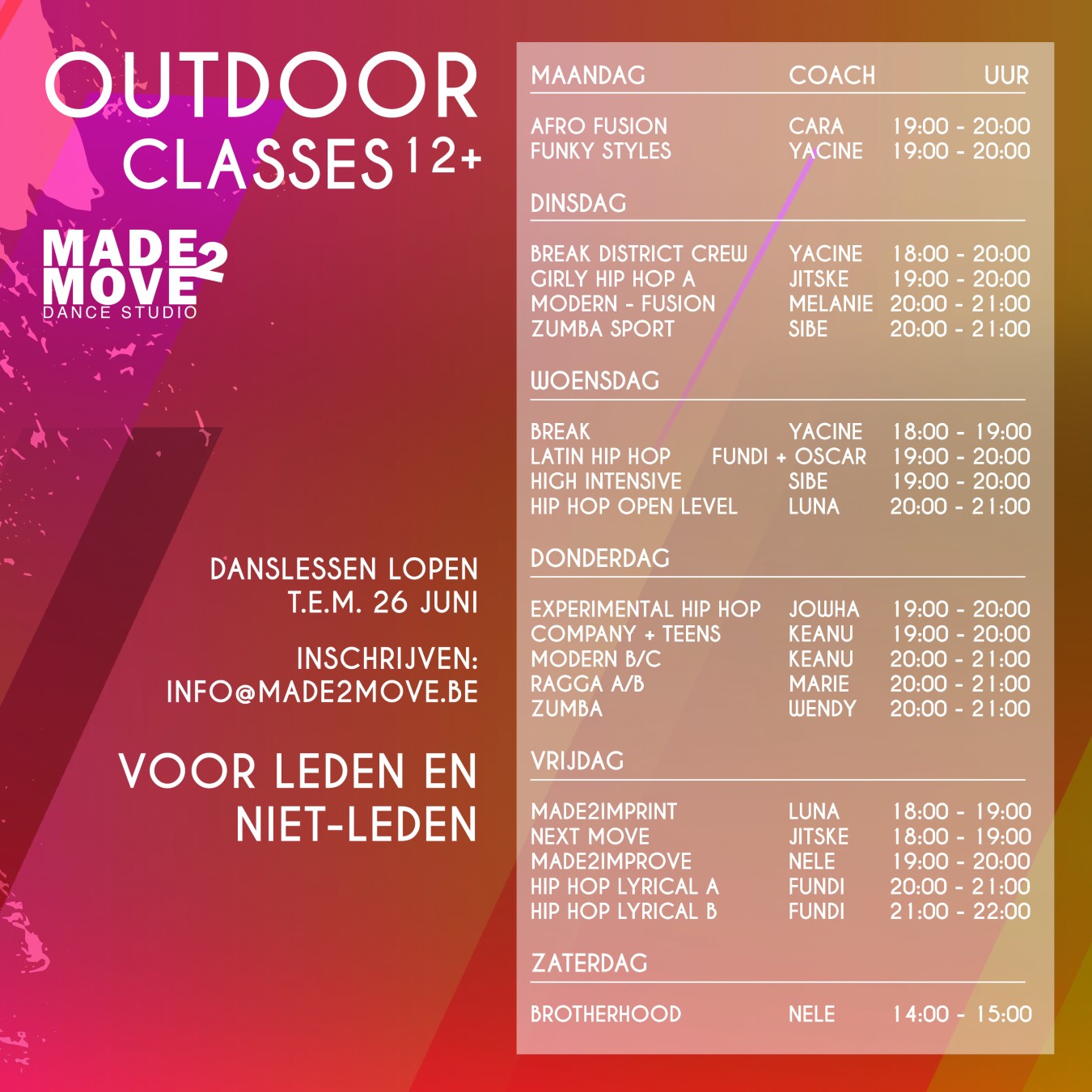 MADE2MOVE Outdoor classes
